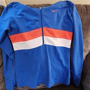 Vintage nike top hoodie quarter zipper striped blue nike fit dry small pullover